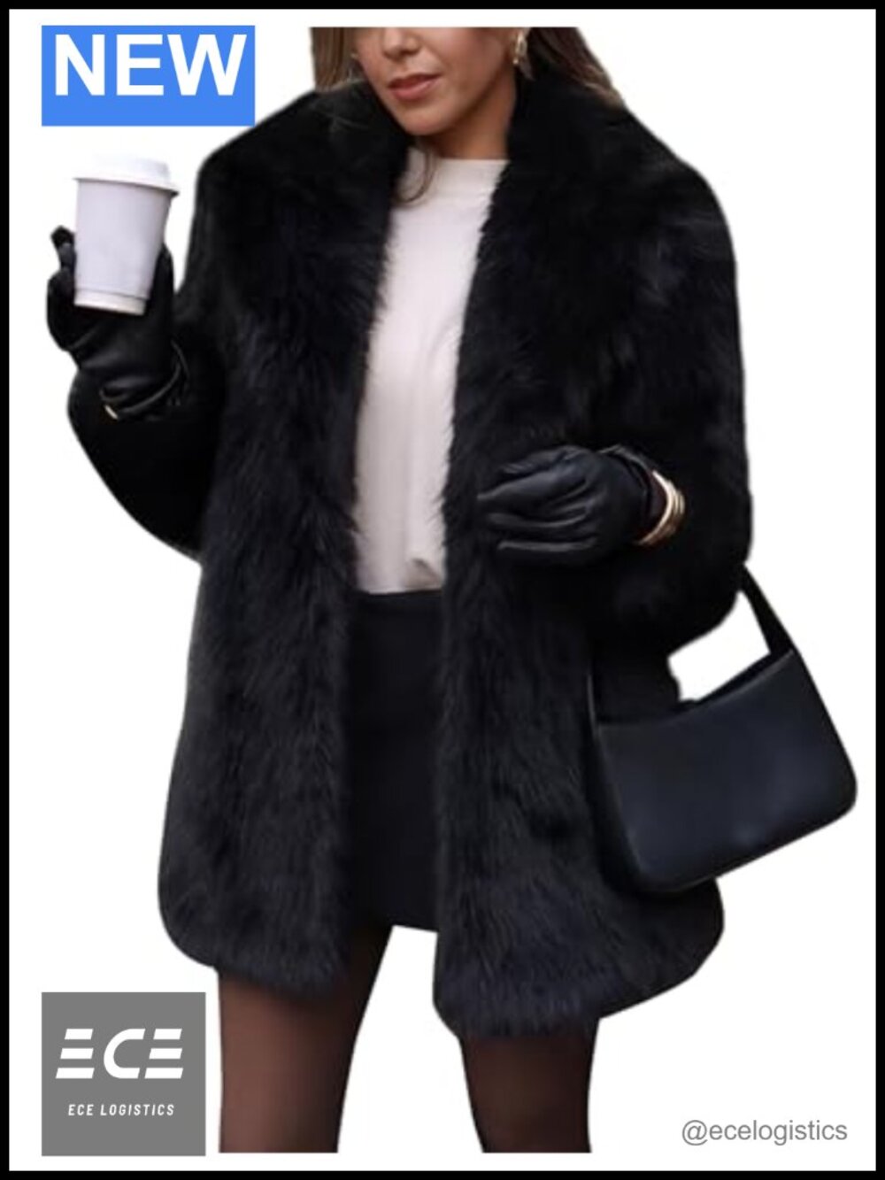 Faux Fur Long Sleeve Winter Coat